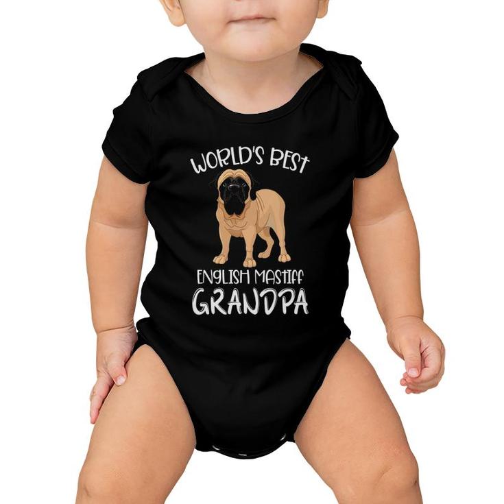 Worlds Best English Mastiff Grandpa Funny Dog Lover Baby Onesie