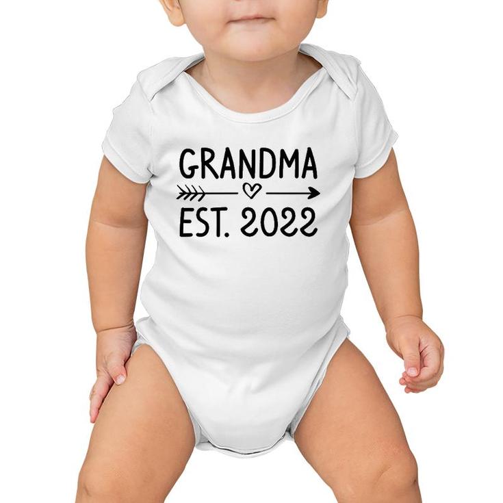 Grandmother First Time Grandma Promoted To Grandma Est 2022  Baby Onesie