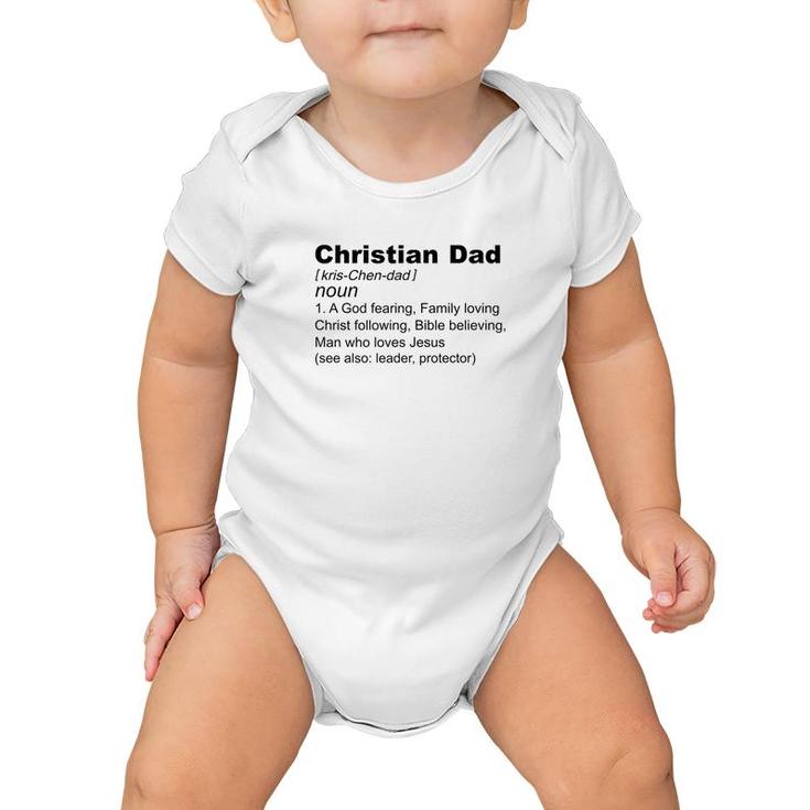 Mens Christian Dad Definition Fathers Day Gift For Men God Jesus Premium Baby Onesie