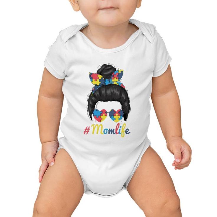 Womens Autistic Autism Awareness Mom Life Autism Mommy Tired V-Neck Baby Onesie