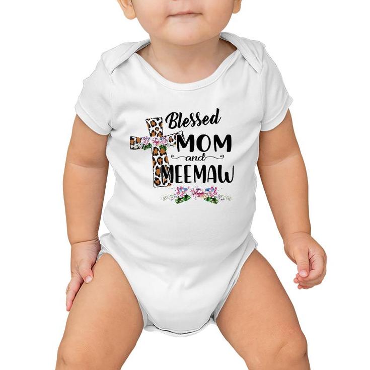 Womens Blessed To Be Called Mom And Meemaw Floral Mothers Day Baby Onesie
